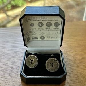 Antique Token Cufflinks from the New York Transit Museum in Original Box and COA